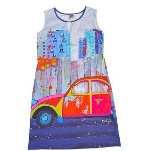 Colorful Graffiti Art City Circus Graphic Print Tank Dress Size M Dolcezza Artsy